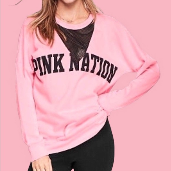 Victoria's Secret Tops - Pink VICTORIA'S SECRET  Sweatshirt.  Pink Nation Sweatshirt. Women’s XS. Comfy